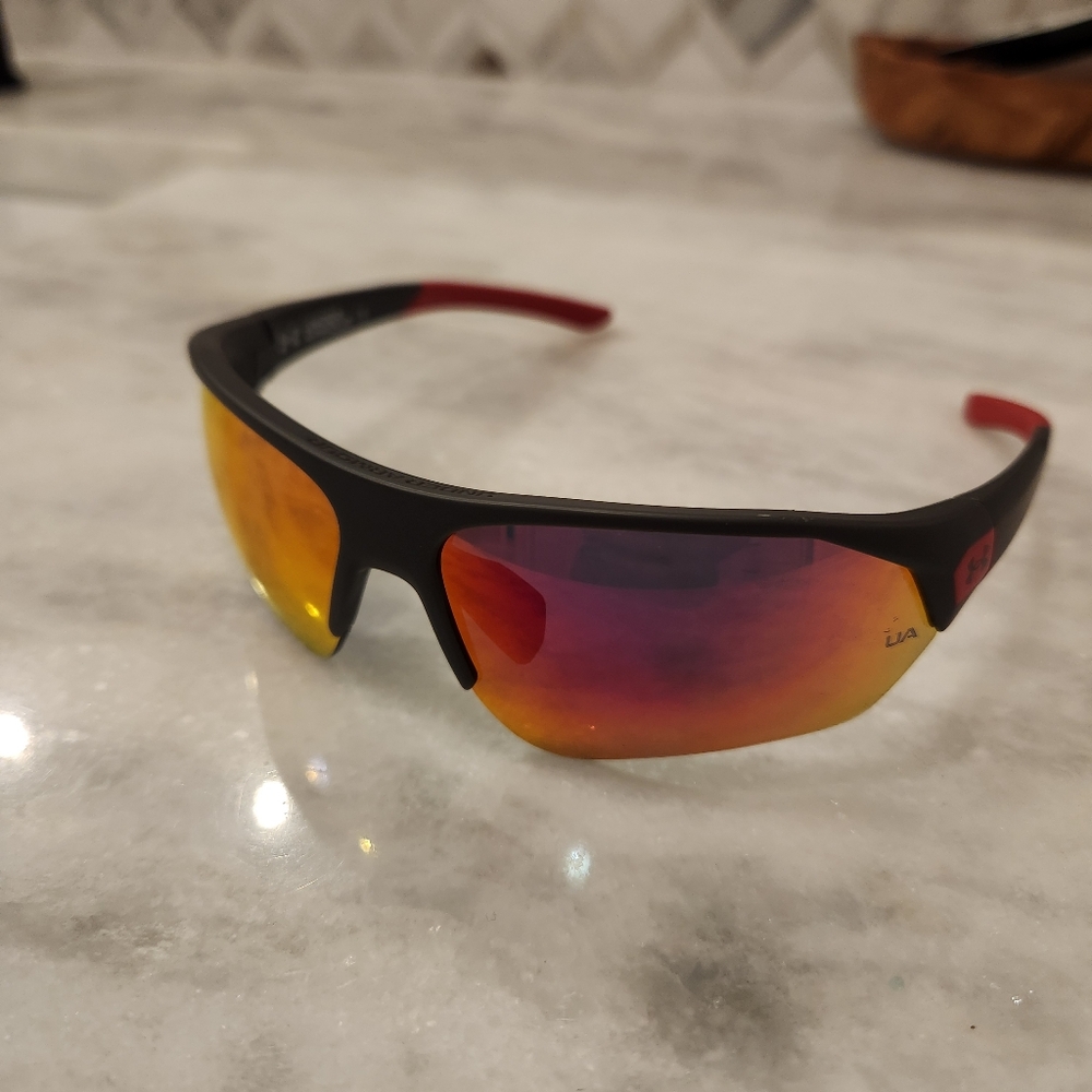Under Armour Black and Red Sports Sunglasses Youth